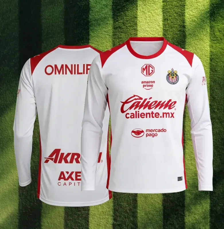 LIGA MX Chivas de Guadalajara 2025/26 Away Long Sleeve Jersey, Mexico Soccer Shirt, Chivas Away Football Jersey