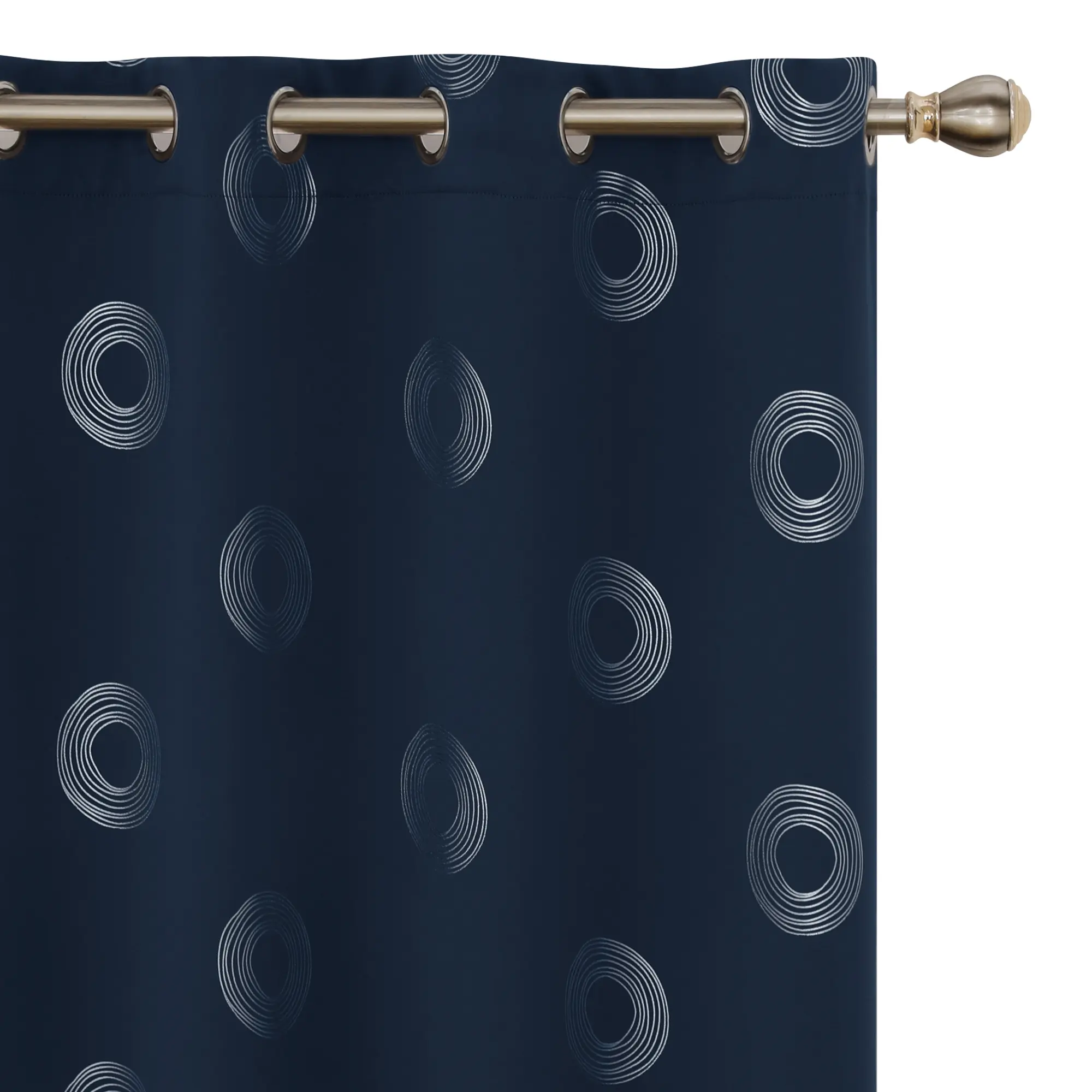 Deconovo Silver Donut Blackout Curtains, GrommetLight Blocking Room Darkening Drapes, Thermal insulated WindowCurtains for Living Room curtain