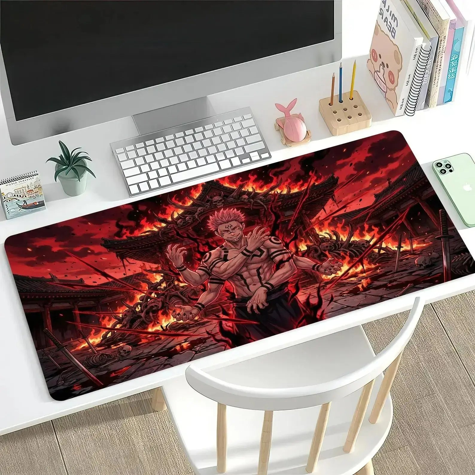 Anime Mouse Pad, Kawaii Jujutsu Kaisen Desk Mat, Sukuna Desk Mat, Anime Lover Gift, Japanese Desk Decor
