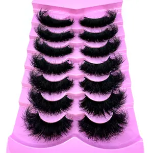 New Mink Lashes Wholesale 3 boxes / 21 Pairs 25mm Eyelashes Long Wispy Messy Fluffy Lashes Bulk Makeup 25 mm Mink Eyelashes Cosmetic