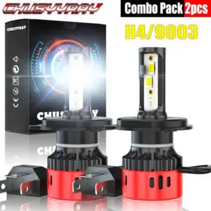 Combo 2 H4 9003 LED Headlight Kit Bulbs High Low Beam Super White 60000LM