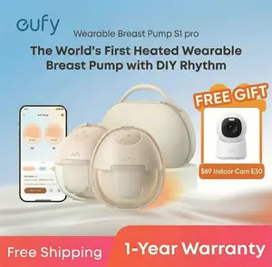 [LIVE] eufy S1 Pro Heated Wearable Breast Pump, Hands-Free Breast Pump with Industry-Leading HeatFlow Tech, App-Controlled OptiRhythm, Hospital-Grade Suction, Leakproof, Slim and Ultra-Quiet for in-Bra Use