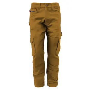 SALE Loose Fit Cargo Pants (Extra Wide) - Light Brown Solid with Pads