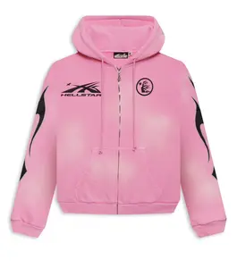 Hellstar 'Pink' Sports Flame Zip Up Hoodie
