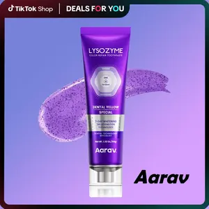 Aarav Lysozyme Purple Whitening Toothpaste | Instant Stain Removal & Color Repair for Teeth Brightening | Fresh Breath Formula with Colour Correcting Technology