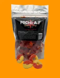 Michi A.F Chamoy Peach Gummy Candy - All Ages, Snack,Mexican candy