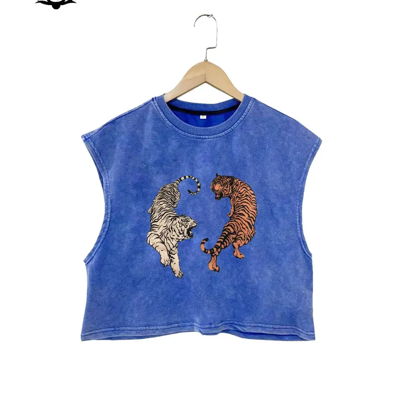 Men Women Cotton Sleeveless Vest Top, Loose Fit Oversize Baggy Round Neck Design, Animal Pattern Classic Fashionable Streetwear, All Season Wear Oversized, Sleeveless Clothes