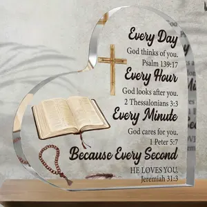 Inspirational Acrylic Paperweight for Adults and Kids, Religious Christmas Gift for Mothers, Pastors, Teens, and Friends