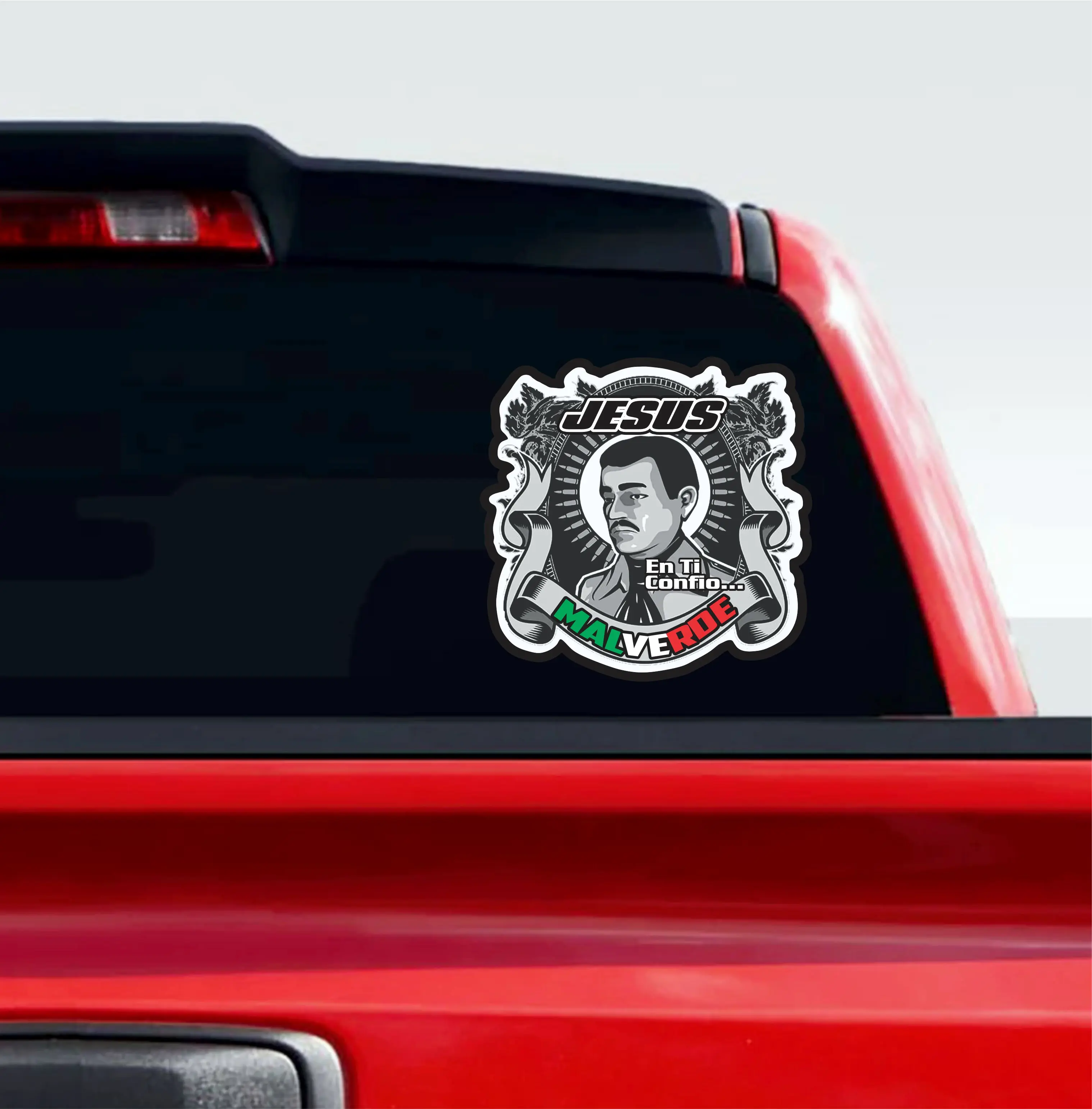 Sticker Jesus Malverde  - Adhesive Vinyl Decals:  Bandido Generoso-  | Different Sizes and Colors Available | Easy installation