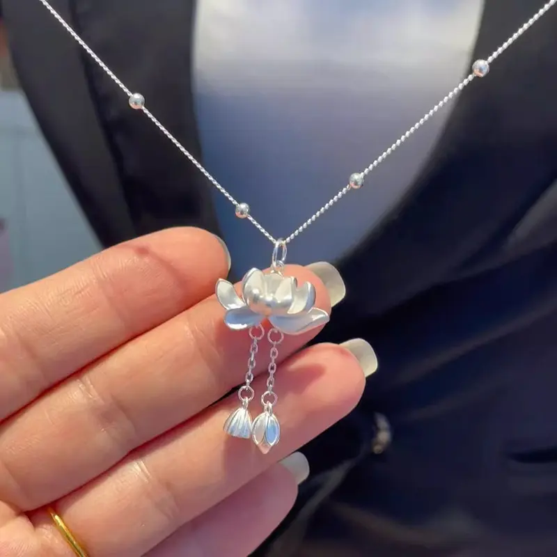 Lotus Pendant Necklace with Unique Design, Elegant and Durable Jewelry for Women and Girls, Thoughtful Friendship Gift