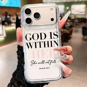 Transparent Tpu Phone Case, Anti-Drop Thickened Cover, Compatible with iPhone 11/12/13/14/15/16/17 Pro Max, Valentine's Day Gift