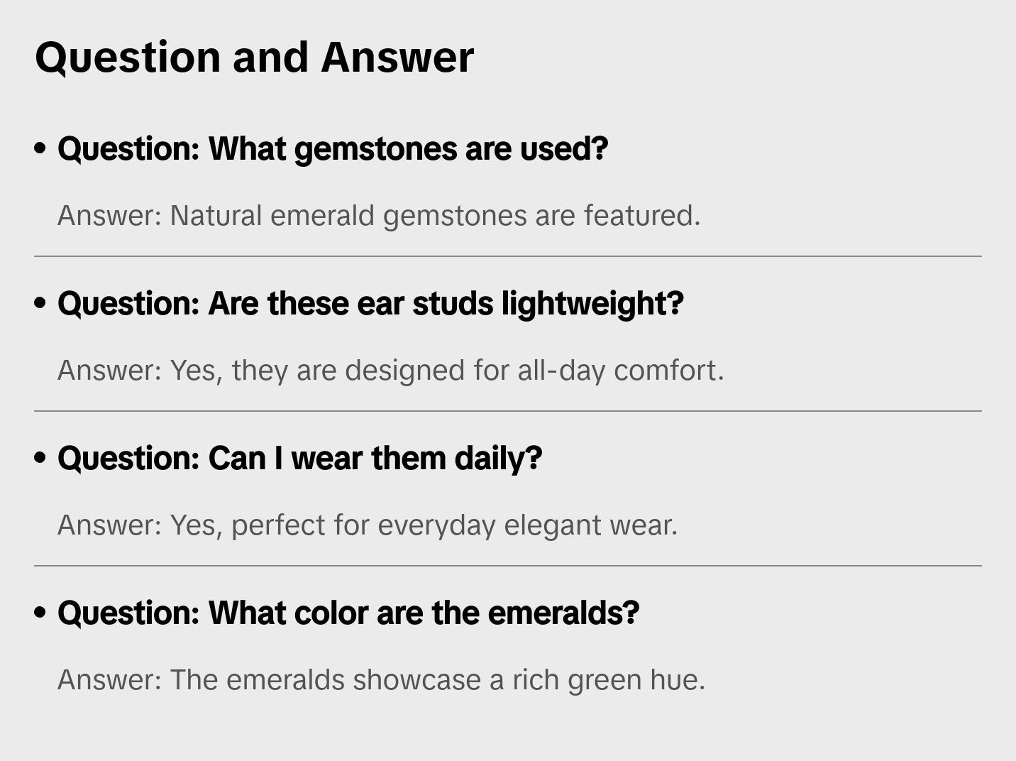 Dainty  Emerald Ear Stud