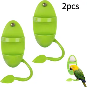 2Pcs Cuttlebone Holder for Bird Cage – Plastic Food Holder for Cuttlebone – for Parakeets, Cockatiels, Budgies & Finches – Cuddle Bones Feeding Rack
