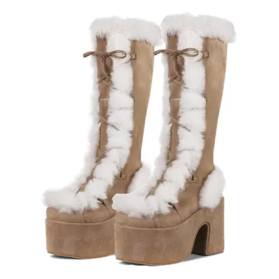 Shein Mid Calf Snow Boots Womens Shein Fur Boots Pink TikTok Shop
