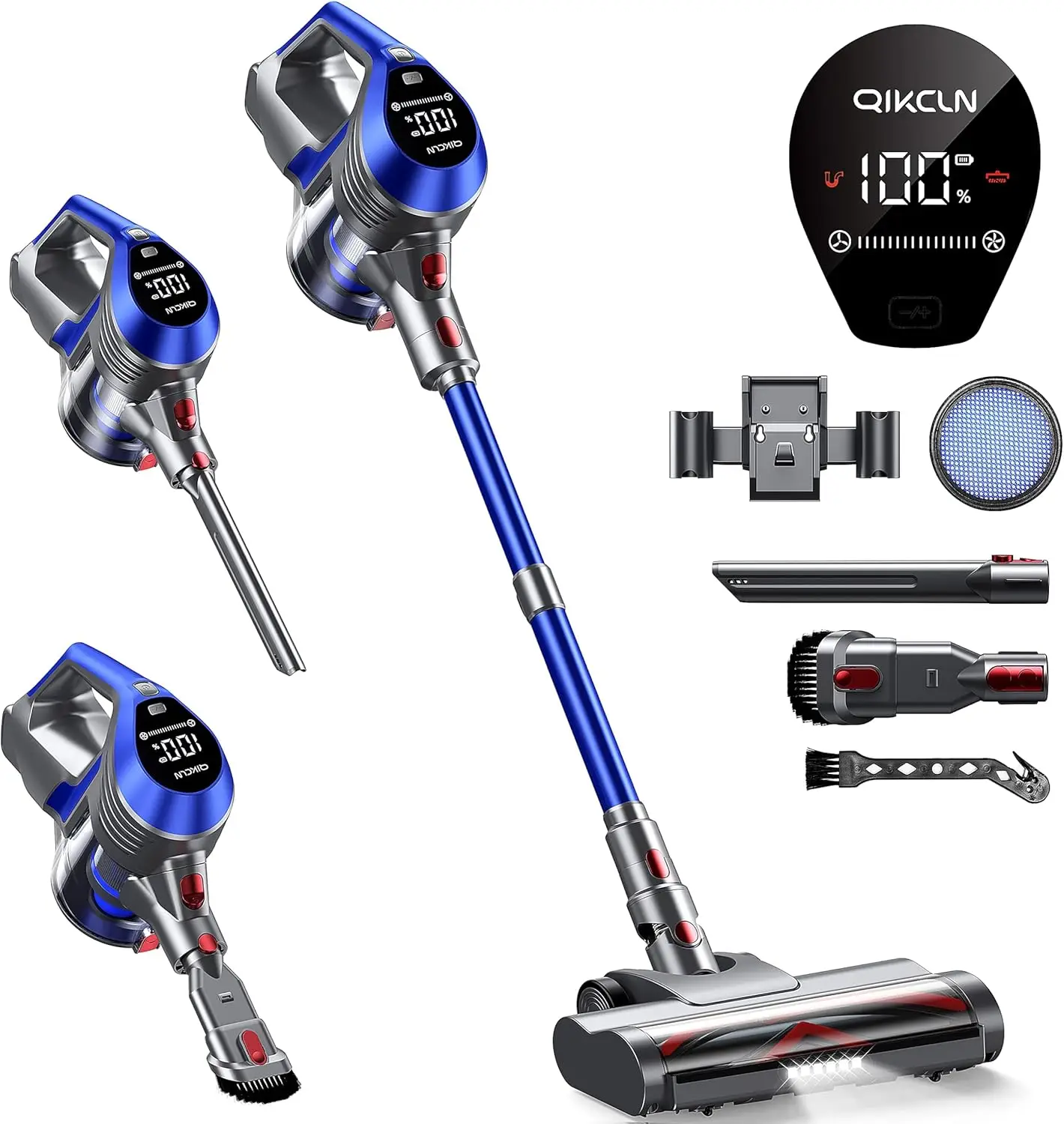 23Kpa Cordless Vacuum Cleaner, Stick Vacuum with Deachable Battery and Charge Docker, Powerful Vacuum with 2 Speeds and 40 mins Run Time for Hardwood