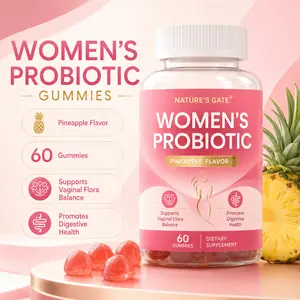 KOOVS Women's Probiotic Gummies with Slippery Elm, Prebiotics, pH Balance Support & Intimate Comfort, Hawaiian Pineapple Flavor, 60 Count Healthcare Supplement