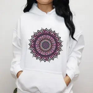 Sweary Mandala Hidden Curse Word Hoodie, Sarcastic Retro Curse Word Fu Overstimulated Unisex Hoodie Classic Cotton