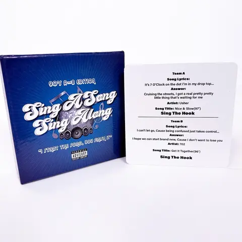 Sing A Song Sing Along 90's R&B Classic Music Trivia Card Game (Trap Spelling Bee Collection) - 60 Cards, Party Games, Tests 90's R&B Music Knowledge, Artist-Focused Learning, Brings People Together, Fun with Friends (Toys & Hobbies)