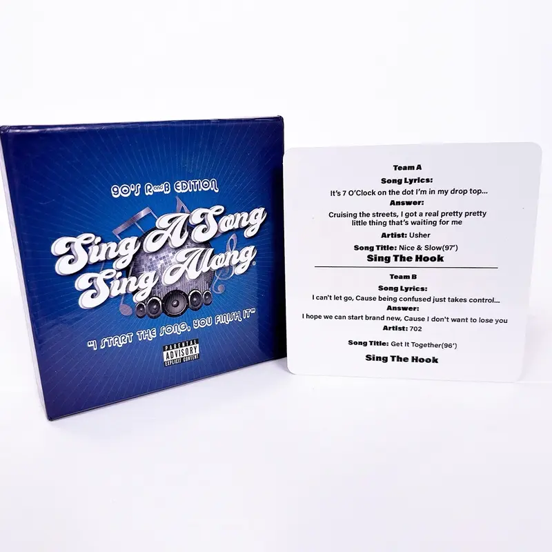Sing A Song Sing Along 90's R&B Classic Music Trivia Card Game (Trap Spelling Bee Collection) - 60 Cards, Party Games, Tests 90's R&B Music Knowledge, Artist-Focused Learning, Brings People Together, Fun with Friends (Toys & Hobbies)