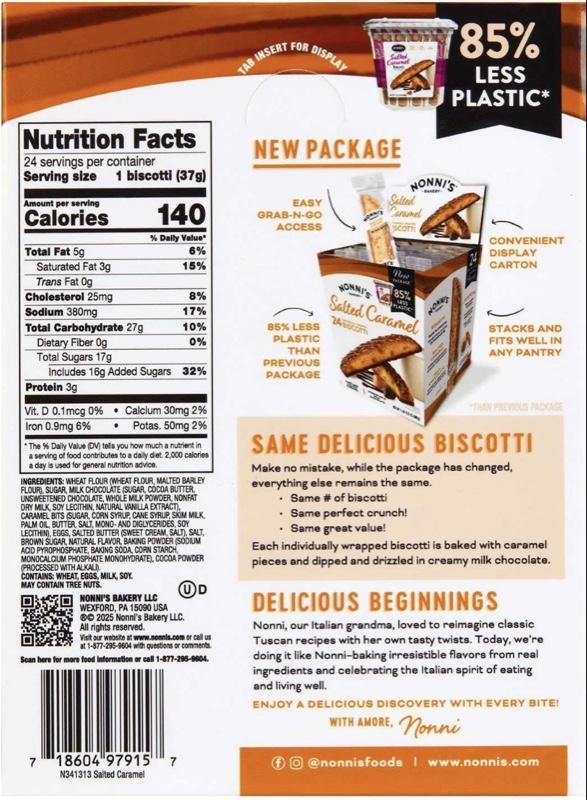 Salted Caramel Biscotti Food, 24-Count Pack