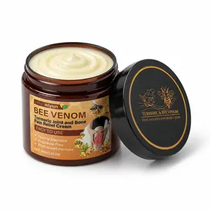 Bee Venom & Turmeric Body Massage Cream, 60g Fast-Absorbing Non-Greasy Balm, Botanical-Inspired Daily Body Care Cream for Knees, Shoulders, Back & Elbows