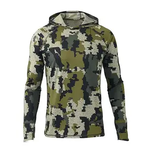 Long Sleeve Fishing Hoodie for Men Anti-UV Sun Protection Clothes   Camouflage Jersey