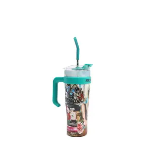 40 OZ PRINT TUMBLER WITH HANDLE