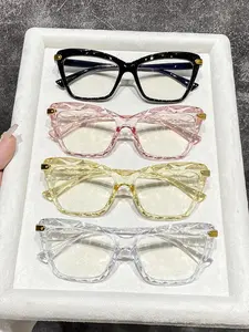 Women's Plastic Large Frame Cat Eye Glasses, Trendy Frames, Vintage Sexy Elegant Flat Lenses, Perfect for Daily Commute College Home Party Shopping, Trendy Casual Eyeglasses