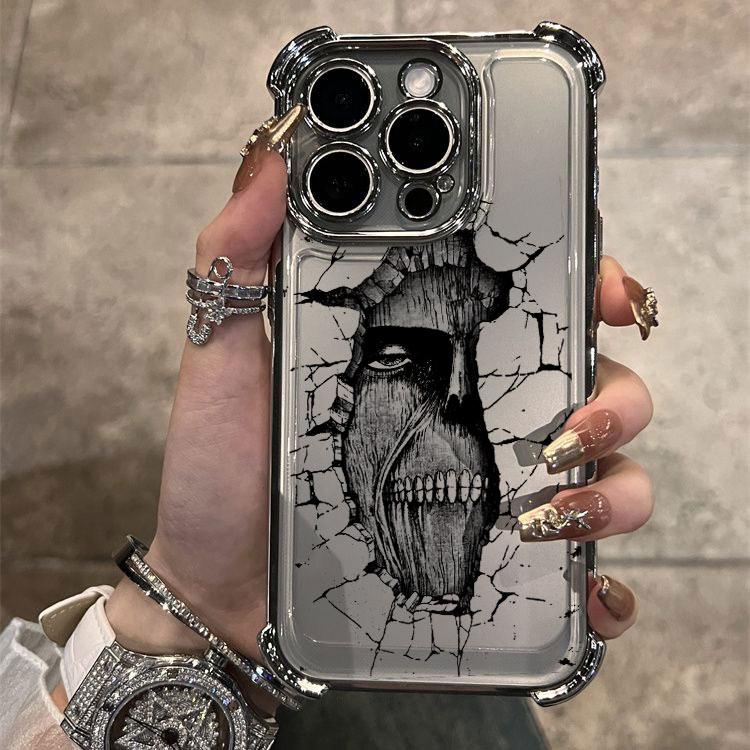 Hot-blooded anime Attack on Titan Plating Phone Case For iPhone 17 17Air  16 15 14 13 12 11 Pro Max X XSMax Plus Anti-Fall