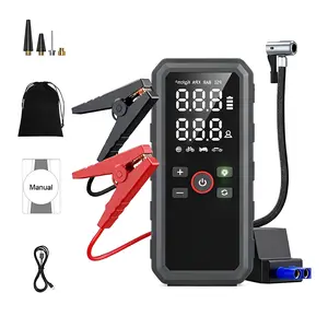 Multifunctional Portable Car Jump Starter & 150PSI Tire Inflator, 6000mAh Power Bank, Cordless Air Compressor, Digital Tire Pressure Gauge, Emergency LED Light, USB-C Fast Charging for Cars, Motorcycles, SUV outdoorfun