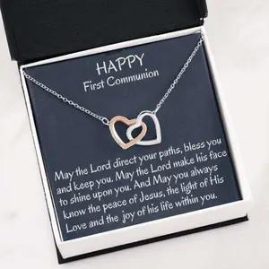 Goddaughter Necklace, First Holy Communion Gift For Goddaughter, Gift For Niece Or Granddaughter, Catholic 2, Jewelry Message Card, Necklace Gifts For Birthday, Anniversary, Christmas Day, Thanksgiving