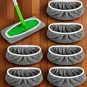 Super Absorbent Reusable Mop Pads, Dry & Wet Dual-Use Floor Cleaning Cloths, Wet Mopping Cloths, Universal Fit, Easy Replaceable Pad for Home Floor Cleaning