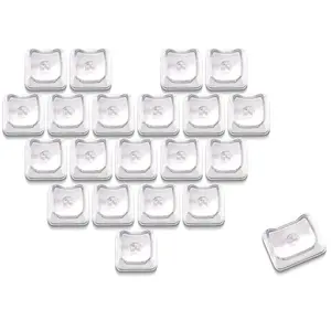 Xvx Blank Transparent Keycaps  Sweet Heart Pc Custom Keycap Set Backlit Clear Glitter Candy Mao Profile For Mx Switches Mechanical (21pcs)