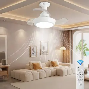 Mini Rechargeable Ceiling Fan with Light, 3 Speeds & 3 Color Temperatures, Remote Control, Quiet Dc Motor for Bedroom, Office, Camping Tent, RV