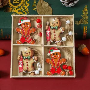 [NEW] Set of 12 Wooden Ornaments – Hanging Christmas Tree Decorations