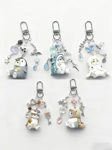 Handmade Beaded Ocean Cat Keychain Series, Perfect Gift for Him Her Y2K Style, Unique Charm Accessory, Ideal Present Idea