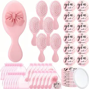 Women's Party Gift Set, Mini Makeup Mirror with Hair Care Comb & Sheer Bag, Birthday Wedding Bridal Shower Decor, Travel Guest Girl Gifts