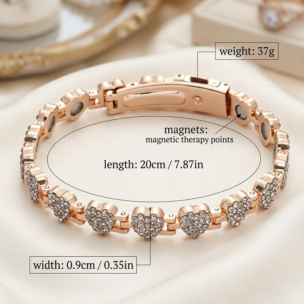 Pure Copper Magnetic Bracelet for Women Adjustable Copper Bracelet with Strong Magnets & CZ Charm Sparkling Jewelry Gift Pure Copper Magnetic Bracelet for Women Adjustable Copper Bracelet with Strong Magnets & CZ Charm Sparkling Jewelry Gift