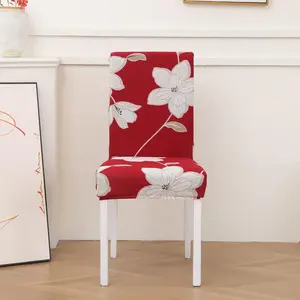 Floral Print Chair Cover, 2/4/6 Counts Removable Washable Stretch Chair Slipcovers, Chair Protector for Home Dining Room & Kitchen