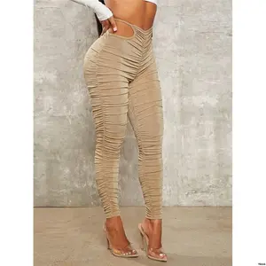 tiktokSXYCutOutWaistRuchedLeggings