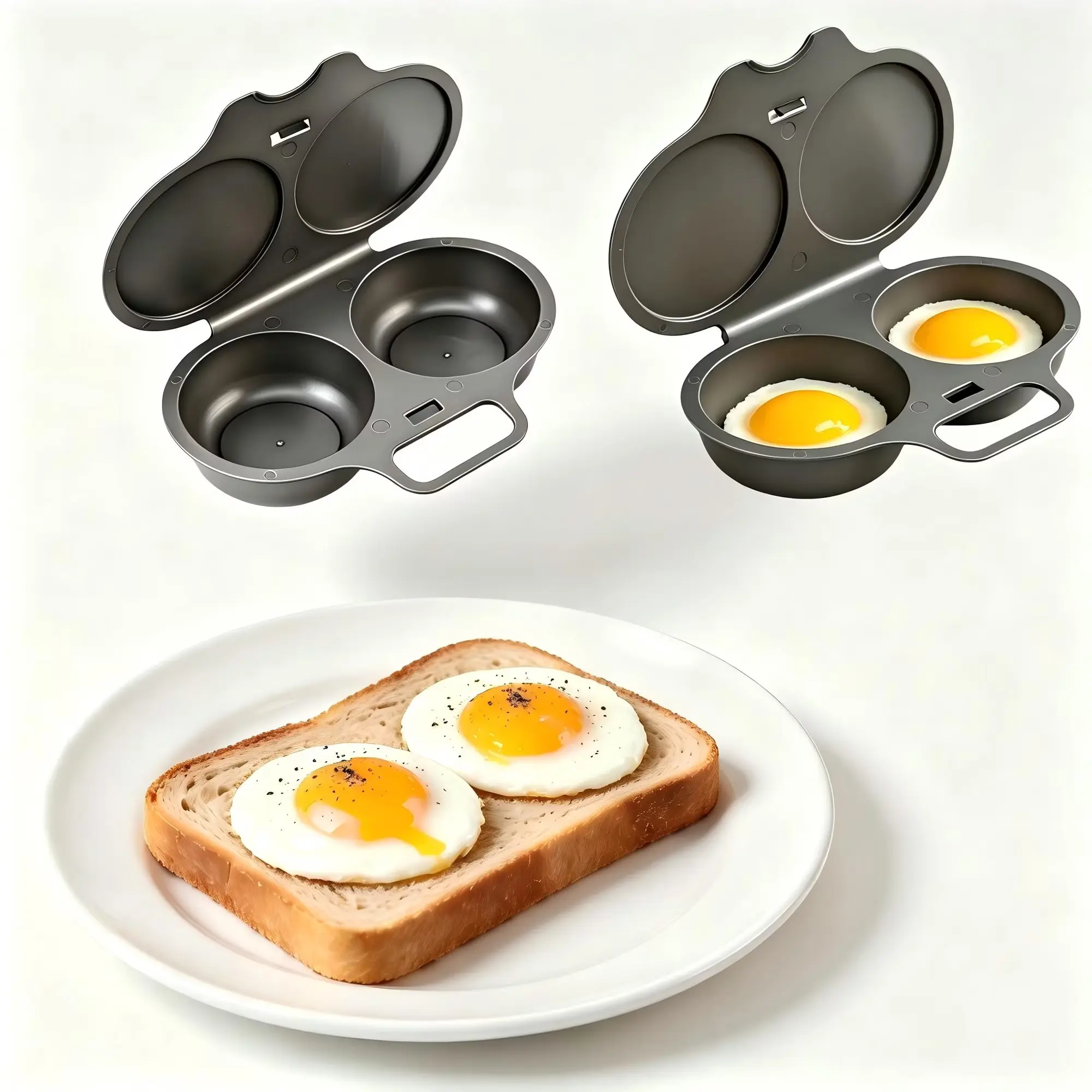 Single Microwave Egg Cooker - 2-Cup Round Steamer for Light And Fluffy Omelets & Ideal Boiled Eggs - Safe Plastic, Dishwasher Friendly - Fast Breakfast Option for Home Or Office