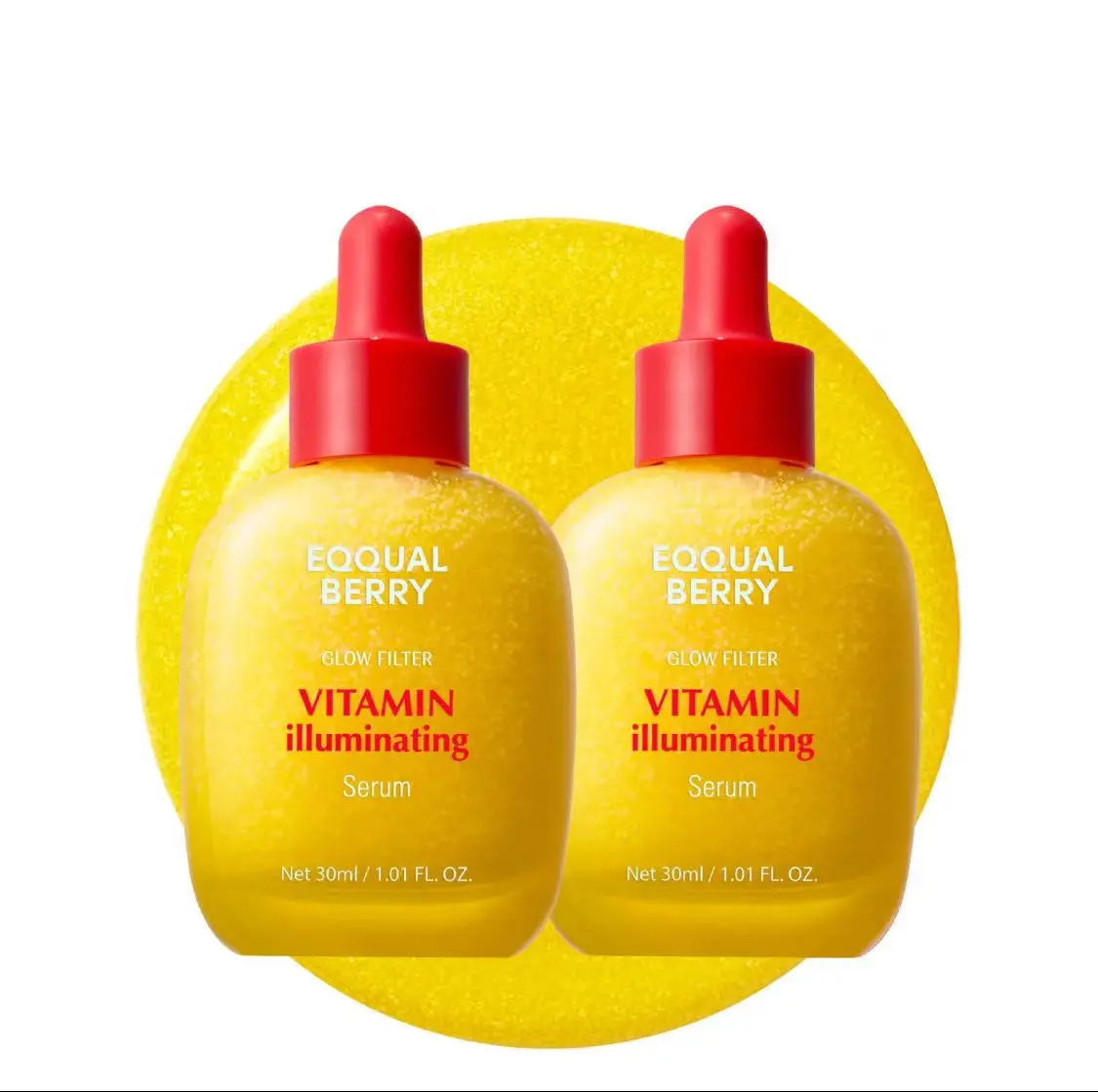 EQQUALBERRY Vitamin Illuminating Serum(2-Pack) - Brightening Vitamin C Serum withNiacinamide | Strengthens skin barrierIHydrates using Ceramide and HyaluronicAcid, 1.01oz/30ml Each