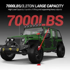 Heavy Duty 33"/60" Farm Jack - 3 Ton High Lift Ratcheting Jack - 7000 lbs Capacity - Global Off-Road Vehicle Utility Jack for Truck, SUV, Tractor, ATV, Bumper Lifting - Adjustable for Vehicle Repair & Workshop Use