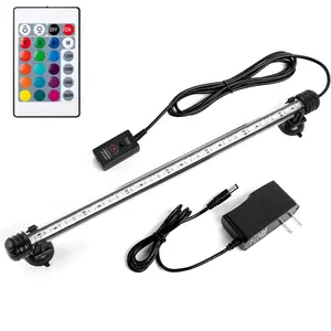 15" Color Changing LED Fish Tank Aquarium Submersible Light with Remote/Colored Aquarium LED Tank Lights Fixture for Underwater Decorations,  Grow, Saltwater Freshwater Fish, KR5015