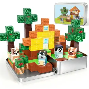 70PCS Magnetic Blocks Travel Toys for Kids with Iron Box, Mini Building Blocks for Boys Girls Ages 3 4 5 6 7 8, Portable Magnet Cubes STEM Travel Essential Toys for Toddlers Christmas Birthday Gifts