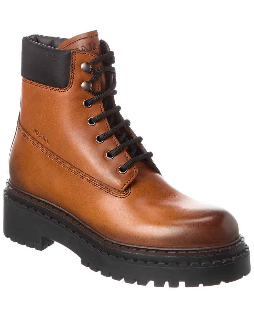 Prada Logo Leather Boot
