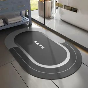 Quick-Dry Bathroom Mat Rug, Non-Slip Absorbent Floor Carpet with Geometric Design, Suitable for Shower and Entrance Bathrooms, Bathroom Decorative Mat, Geometric Pattern, Absorbent Capability, Quick Drying Mat