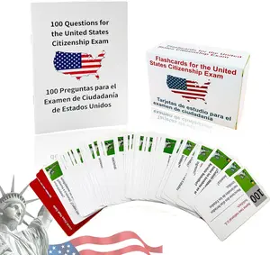 Pass the 2026 U.S. Citizenship Test: English/Spanish Civics Flash Cards Combo + Bilingual Study Booklet