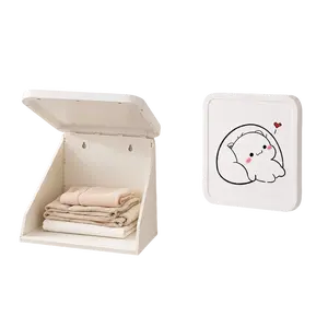 Foldable Bathroom Wall Art Cabinet, No-Drill Waterproof Wall-Mounted Storage Box for Clothes & Towels, Hidden Shower Organizer for Small Bathroom