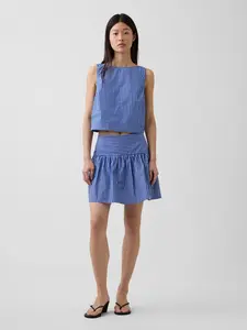 Gap Women's Poplin Drop-Waist Mini Skort